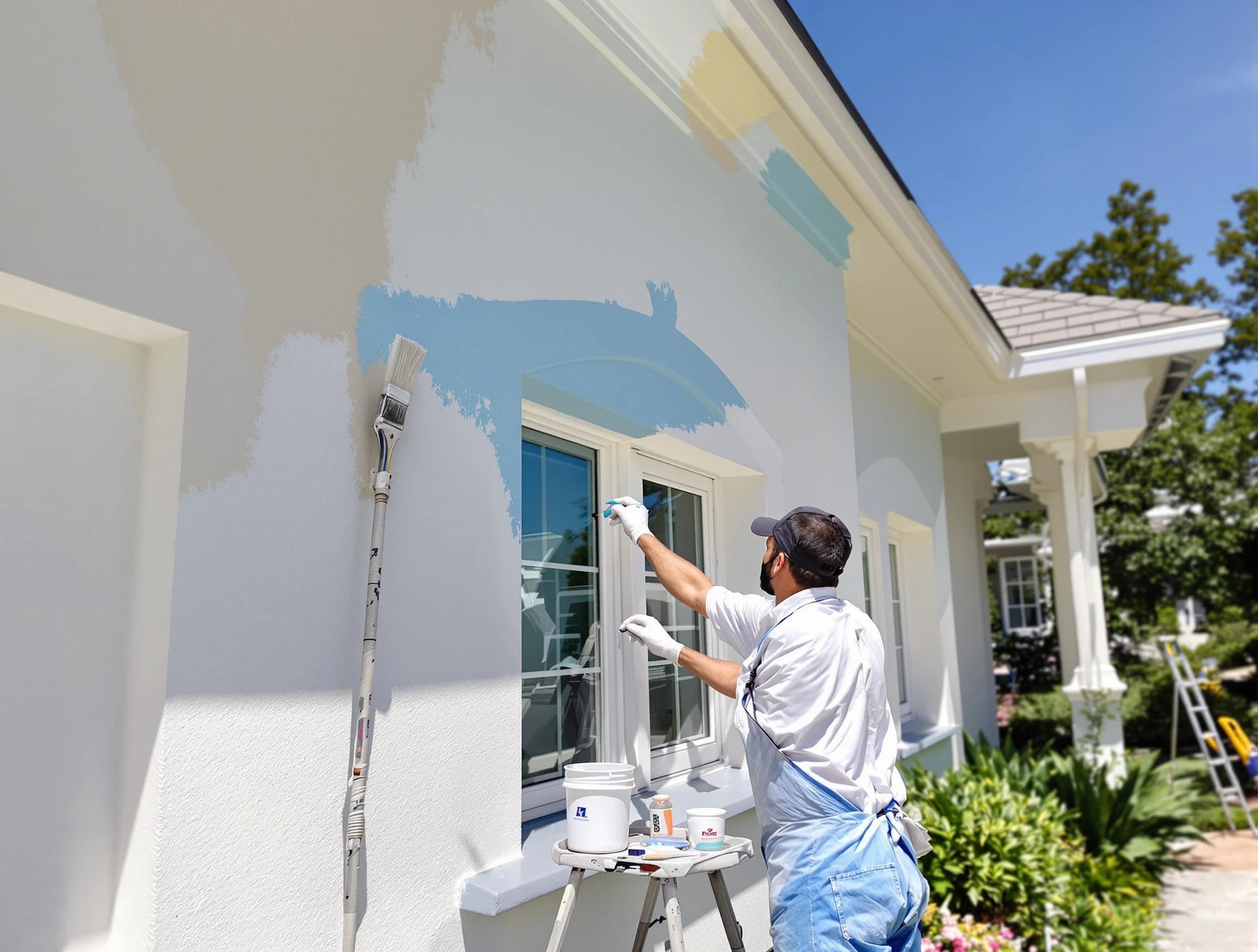 Carefree House Painters professional painting the exterior of a house in Carefree, AZ