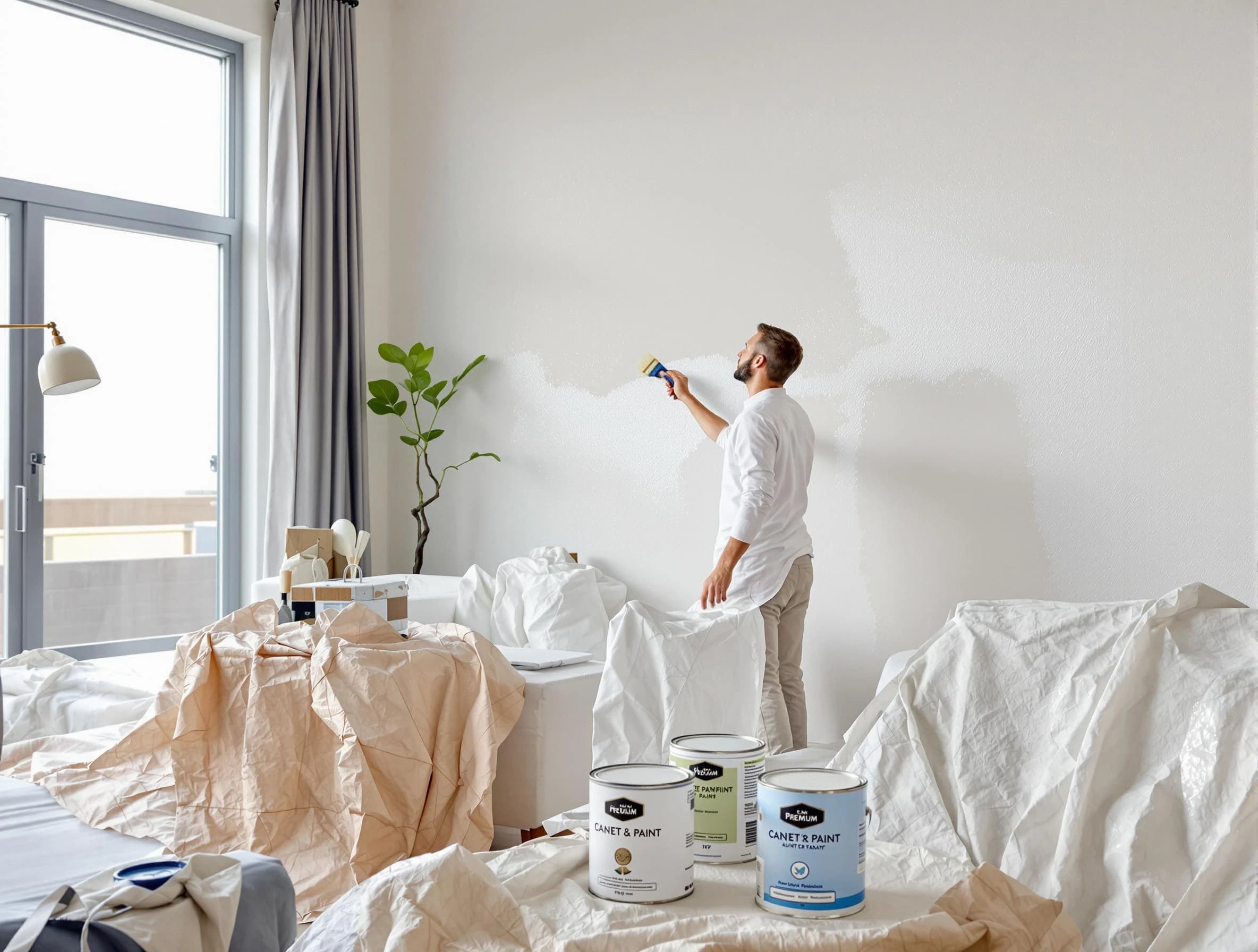 Carefree House Painters team carefully painting an interior wall in Carefree, AZ