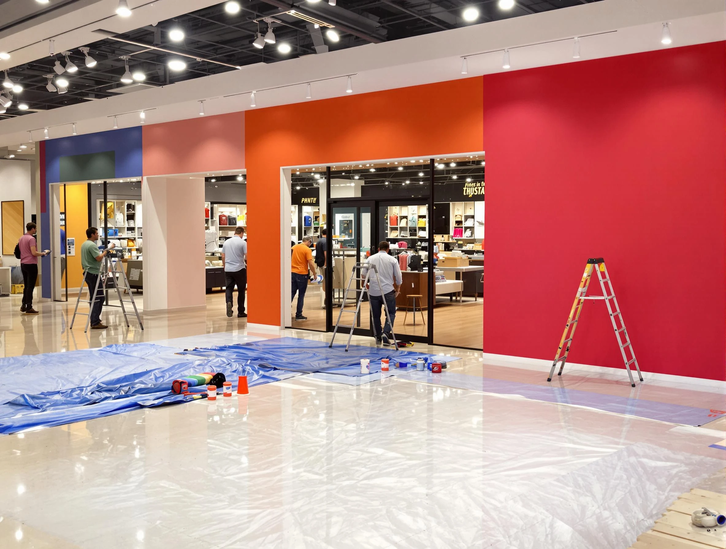 Carefree House Painters painting a commercial interior in Carefree, AZ