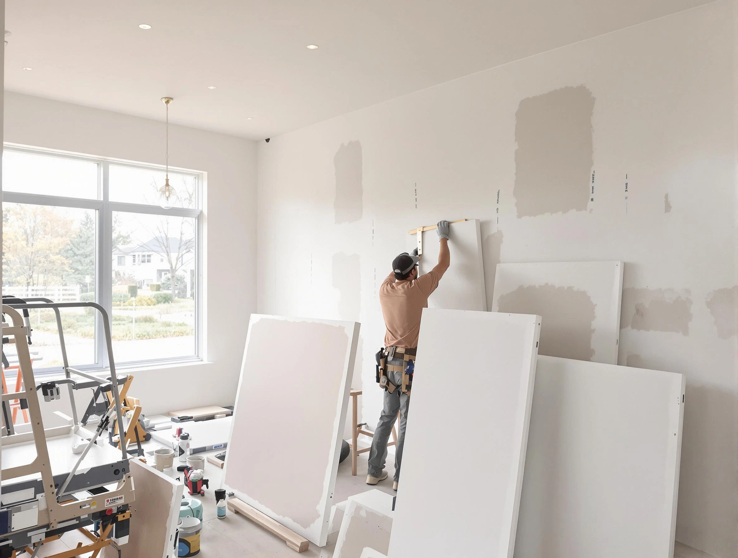Carefree House Painters precisely hanging drywall sheets in Carefree, AZ